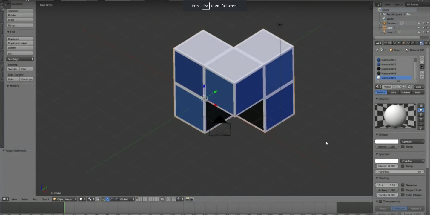 Blender квадрат в окружность. GEOMETRYBUFFERRENDERER Analog into threejs. Mesh import