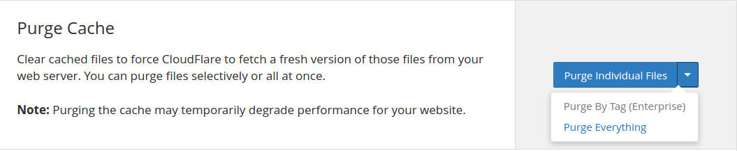 Purging CloudFlare Cache