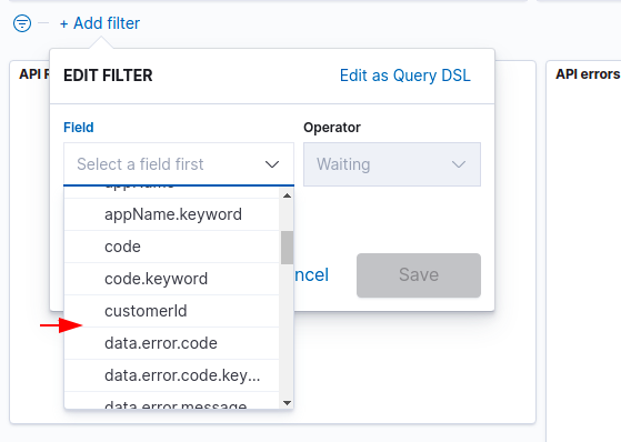 Missing customerName field in Kibana dashboard