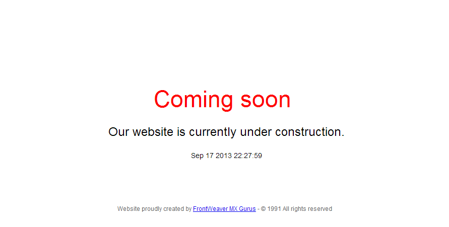 Coming soon page